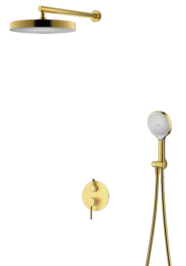 Душевая система для ванны встраиваемая произвольной комбинации RAGLO R20272.093142.03, Цвет сатин золотой (брашированное золото)
